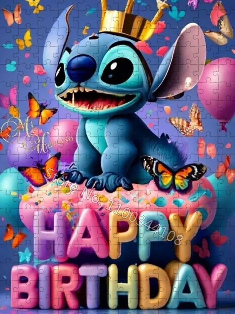 Disney Lilo & Stitch Puzzle 300/500/1000 elementów Puzzle Cartoon zabawki edukacyjne dla dzieci gra dekompresyjna dla dorosłych