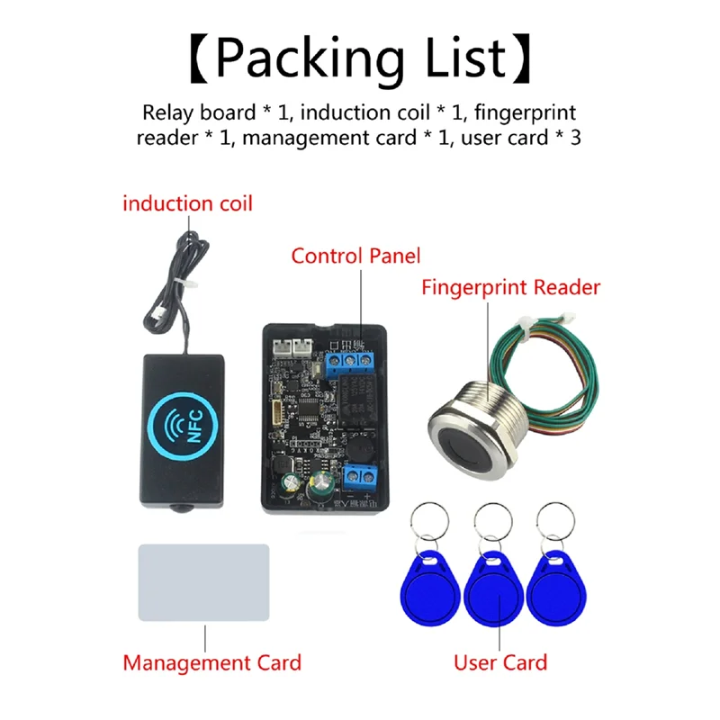 [NEW A09R!】 Fingerprint Access Controller Electric Lock Control Relay Module IC Card Induction Switch