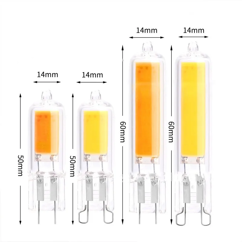 Super Bright G9 G4 LED Light Bulb 7W 9W 12W15W 220V Glass Lamp Constant Power Light LED Lighting G9 G4 COB Bulbs