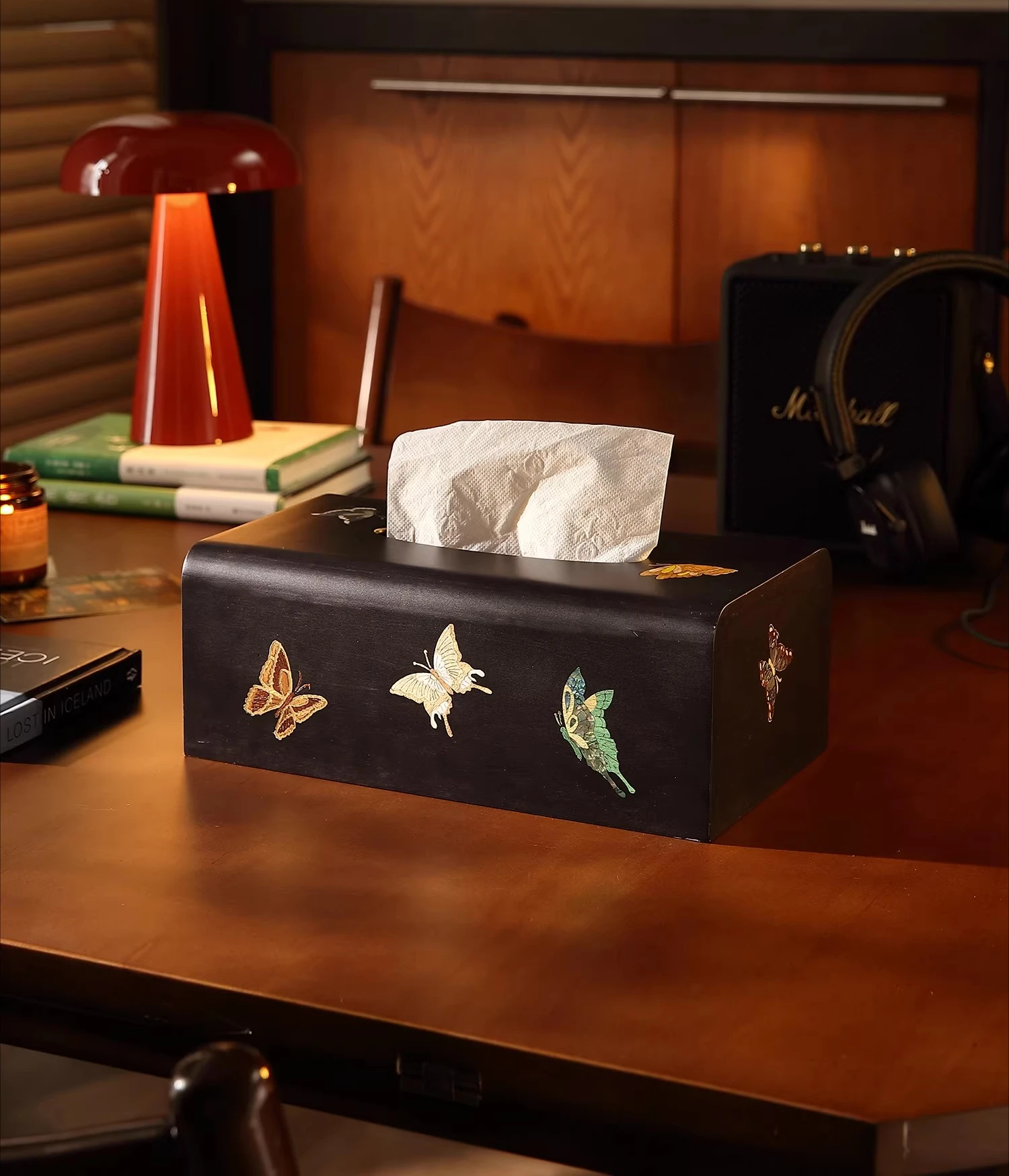 

tissue box, paper box, wooden ash wood, solid wood parquet decoration, desktop gift, high-end retro