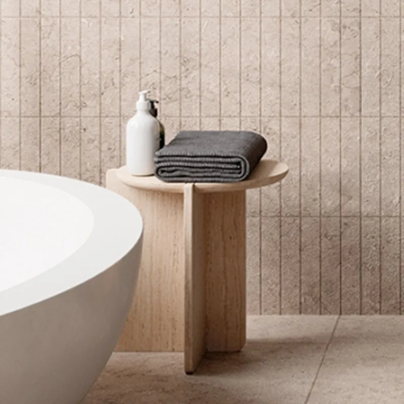 xx-KUMUSI FURNITURE Creative Modern Minimalist Travertine Round Living Room Bedroom Bedside Small Table Can Be Moved