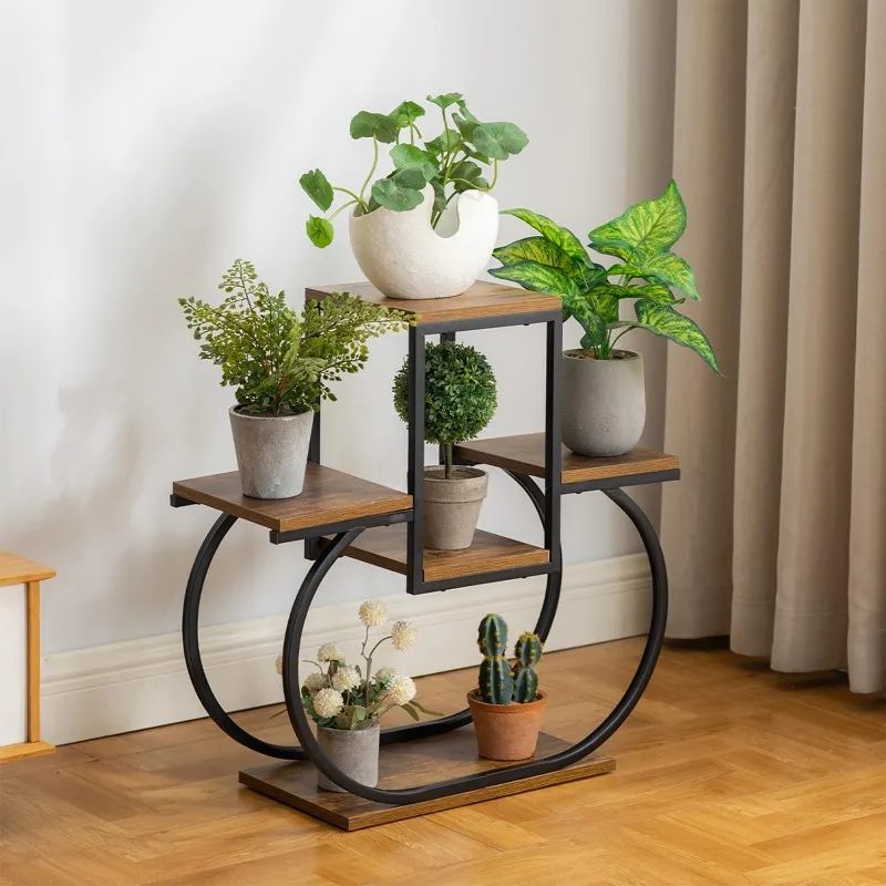 Plant Stand Indoor Creative Heart Shape Plant Stand Indoor, Outdoor Wood Plant Stands for Multiple , Tiered Shelf