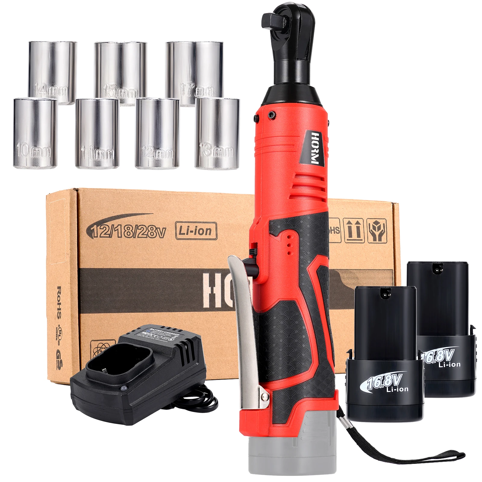 

Hormy 3/8 Inch Cordless Electric Wrench 9.5mm Right Angle Ratchet Wrenches 65N.m Rechargeable Car Repair Tool For Makita Battery