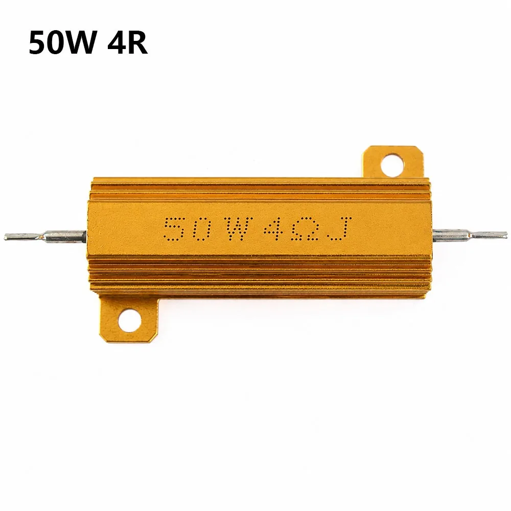 1Pcs 50W RX24 Aluminum Power Resistor Aluminum Shell 0.1-10ohm Wirewound Load Resistor Wirewound High Insulation