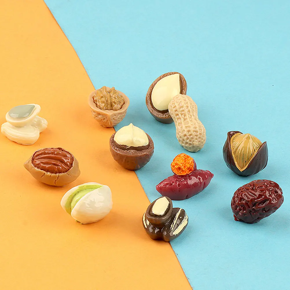 

20pcs Simulation Nuts Decor Resin Craft House Food Model DIY Decoration Practical Versatile Lifelike Shape