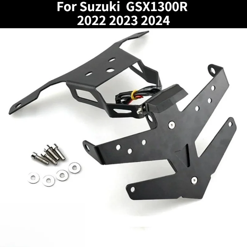 

Motorcycle license plate holder with short tail license plate and LED light plate for Suzuki GSX 1300 R GSX1300R 2022 2023 2024