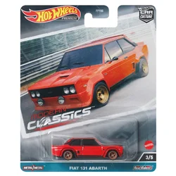 Оригинальная Автомобильная модель Hot Wheels Premium Car Culture Fiat 131 Abarth 1/64 для мальчиков литые игрушки Современная Классическая Металлическая Модель из сплава подарок на день рождения