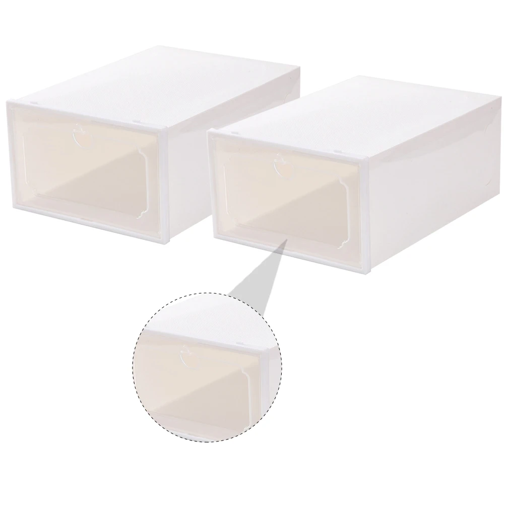 

6 Pcs Storage Shoe Box with Organizer Space Saver Case Container Containers Bins Clear Shoes Boxes
