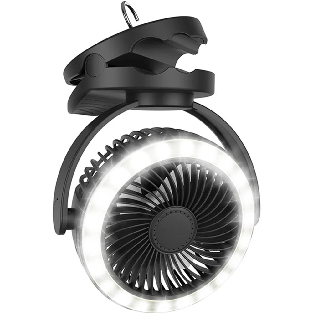 

Mini Portable Electric Fan 9000mAh Battery USB Rechargeable Camping Ceiling Clip Fan With LED Table Lamp Air Cooling Ventilador