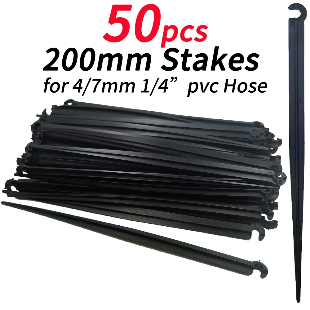 OASIS 50–1000 Stück Garten 1/4 Zoll Pfahl, feste Vorbauten, Halterung, 11 cm, 20 cm, für Tropfbewässerung, 4/7 mm Schlauchrohr, Einfügung des Bodens – Detail 5