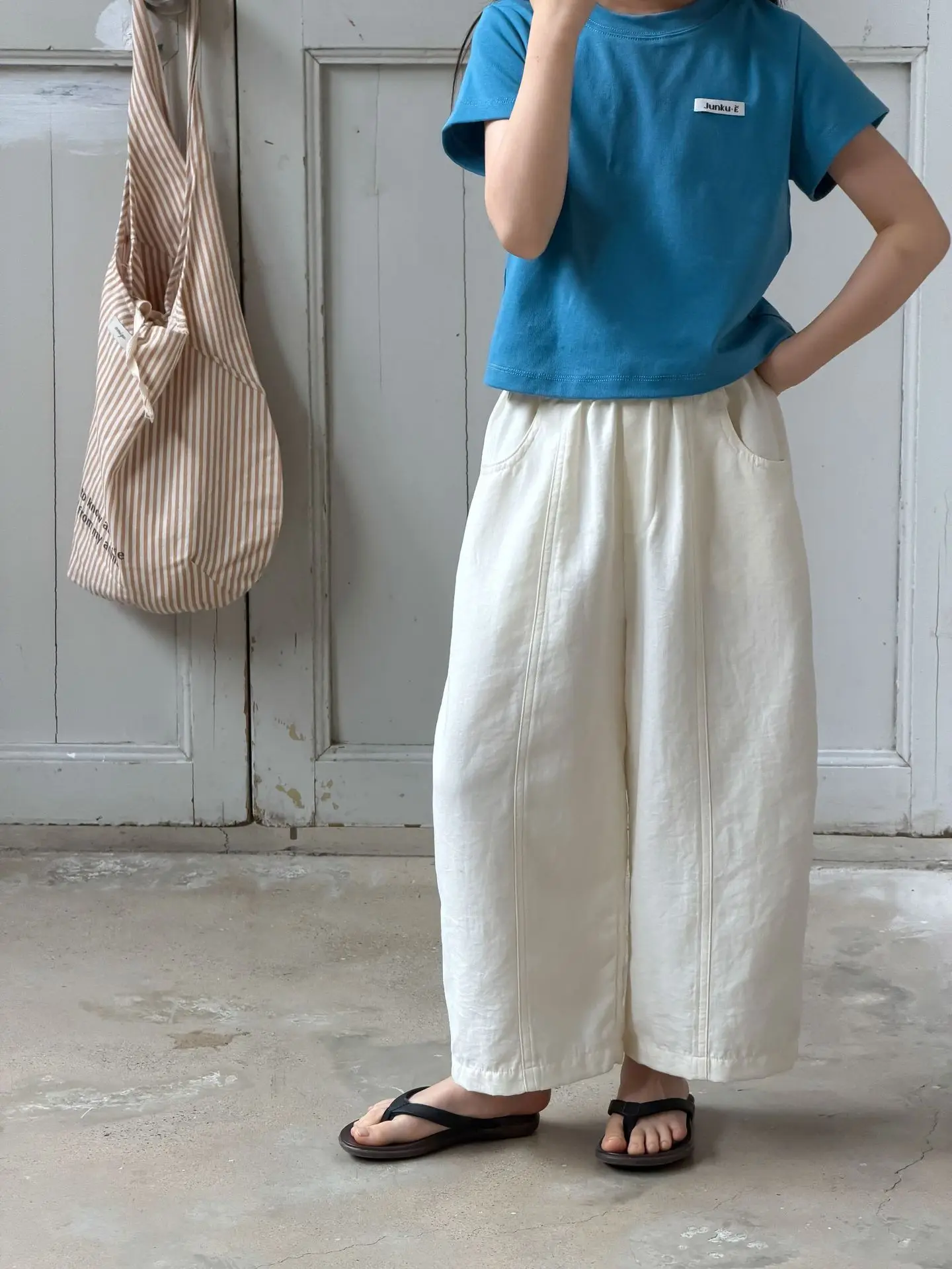 Practical Summer Style Great Fit Textured Wrinkle Lightweight Breathable Mosquito Repellent Casual Pants