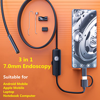 Household Multifunction Flexible Endoscope IPHONE Android Mobile Endoscope Soft Wire Endoscopy 7.0mm High Definition Camera
