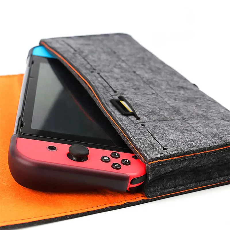 Portable Soft Felt Storage Bag For Nintendo Switch Oled NS Game Console Travel Carrying Pouch Phone Protective Cover Accessories