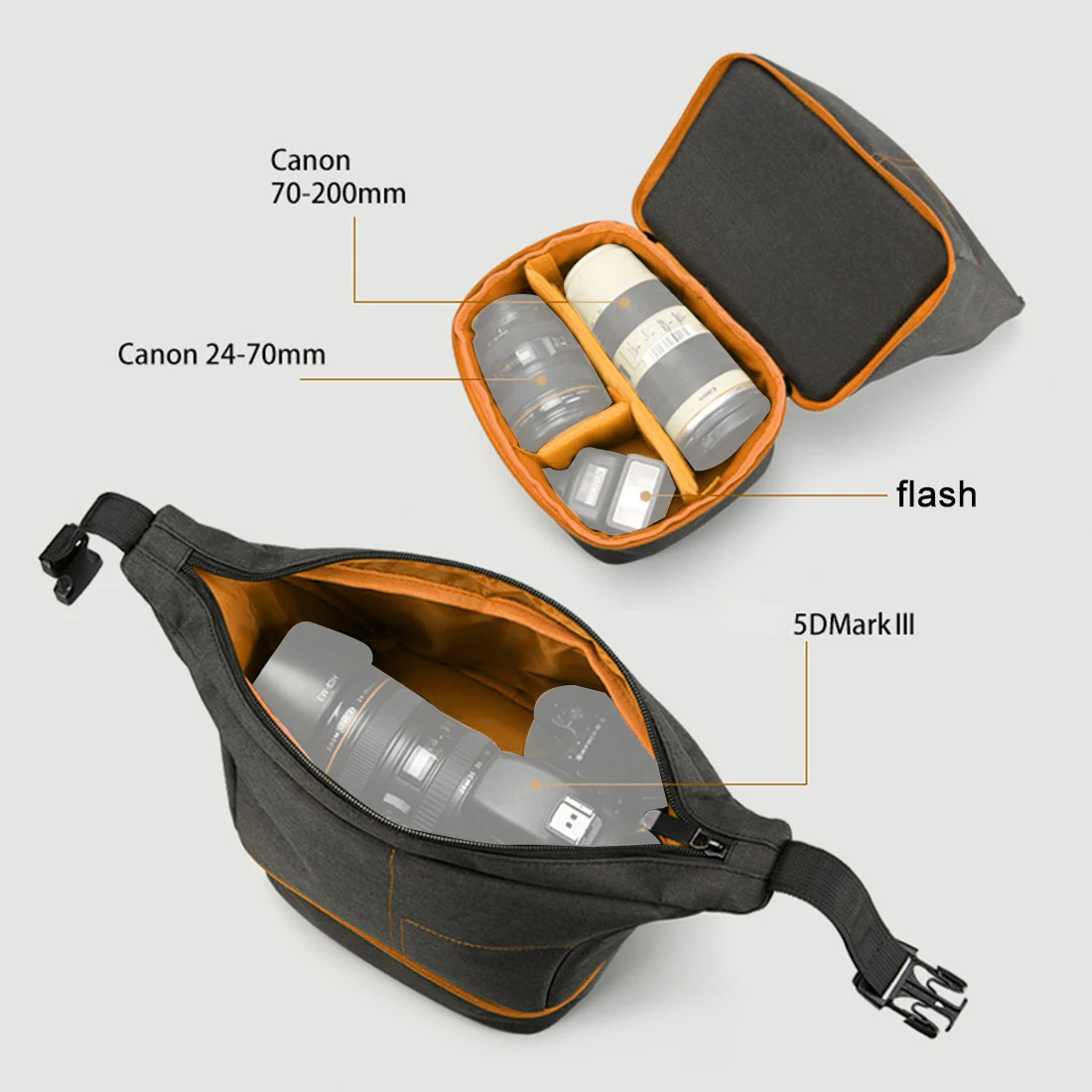 PULUZ Waterproof Scratch-proof Outdoor Sports Sling Shoulder Bag Handbag DSLR Camera Bag For GoPro SJCAM Nikon Canon Sony Xiaoyi