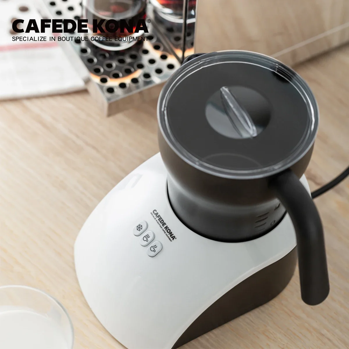 Cafede Kona Milk Frother 4 in 1 Detachable Milk Frother Electric Milk Steamer