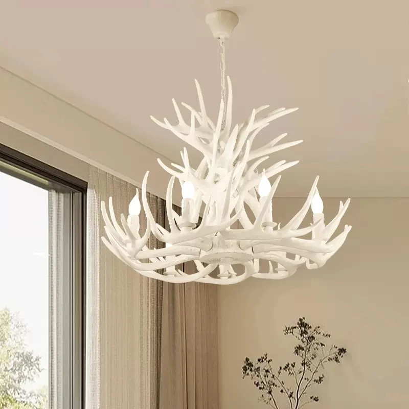 

Nordic LED Chandelire Pendant Lights Lighting Hanglamp Industrial Buck Deer Horn Antler Bedroom Living Room Kitchen Fixtures