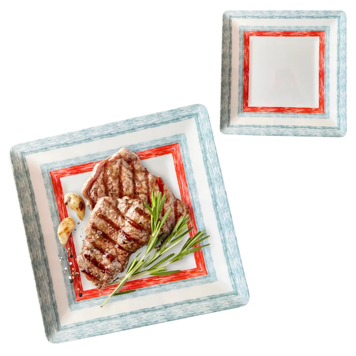 25cm Square Dishes in Melamine Square Dinner Game