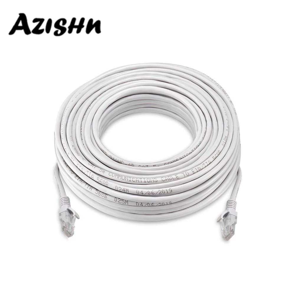 

AZISHN 10M 20M 30M 50M CAT5E Ethernet Network Cable RJ45 LAN cable For Network IP Camera Internet POE Camera System Kit