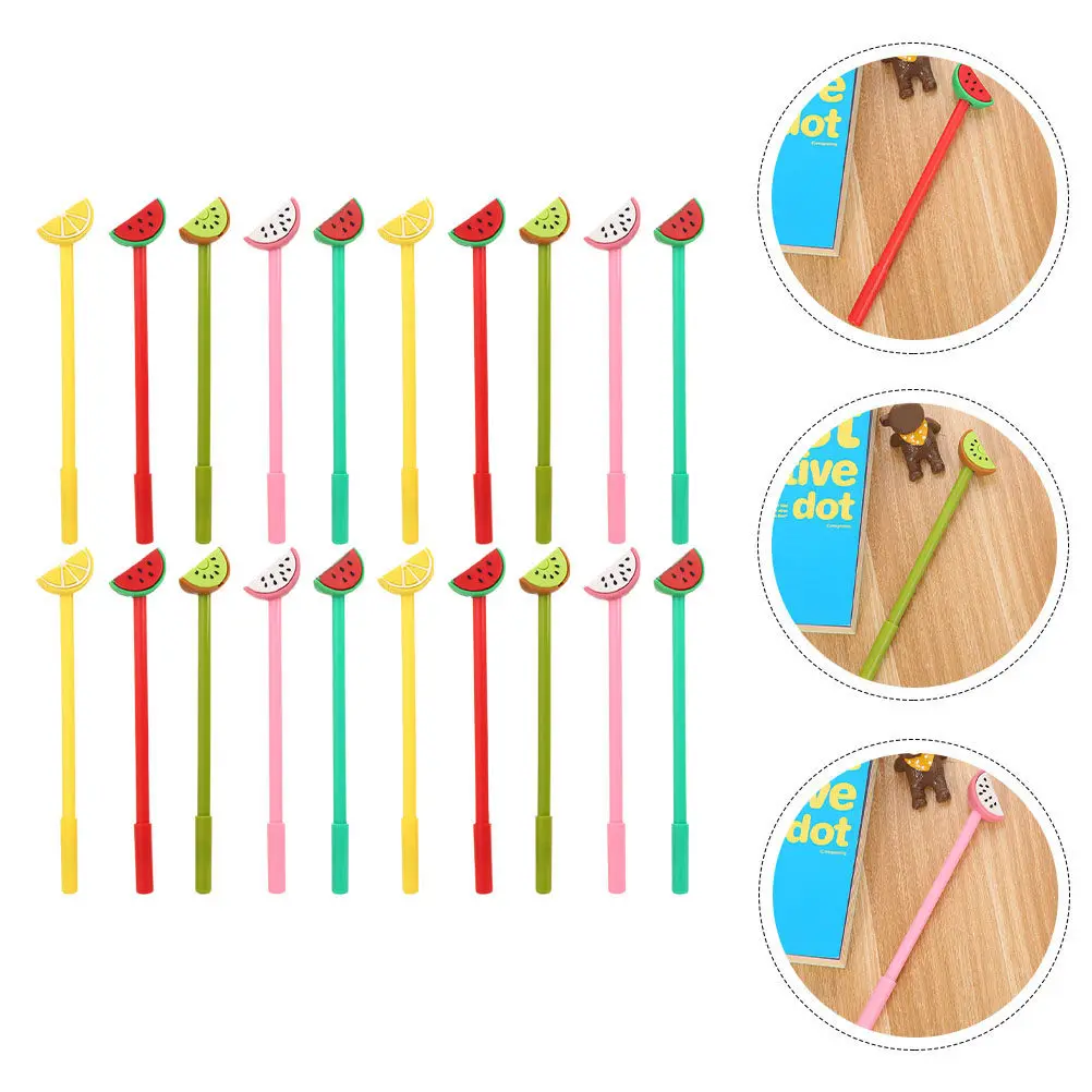 20Pcs Fruit Shaped Gel Pens Ergonomic Sign Pens for Students Smooth Writing Prize Gifts Versatile School Supplies