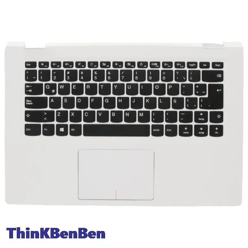 

LAS Латинская испанская белая клавиатура, верхний чехол, упор для рук, чехол для Lenovo Ideapad Yoga 510 14 Flex4 1435 1470 1480 5CB0L67173