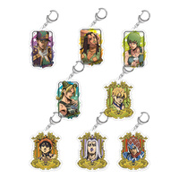 JoJo`s Bizarre Leone Abbacchio Guido Mista Narancia Ghirga Pannacotta Fugo Jotaro Kujo Jolyne Cujoh Acrylic Keychain KeyRing
