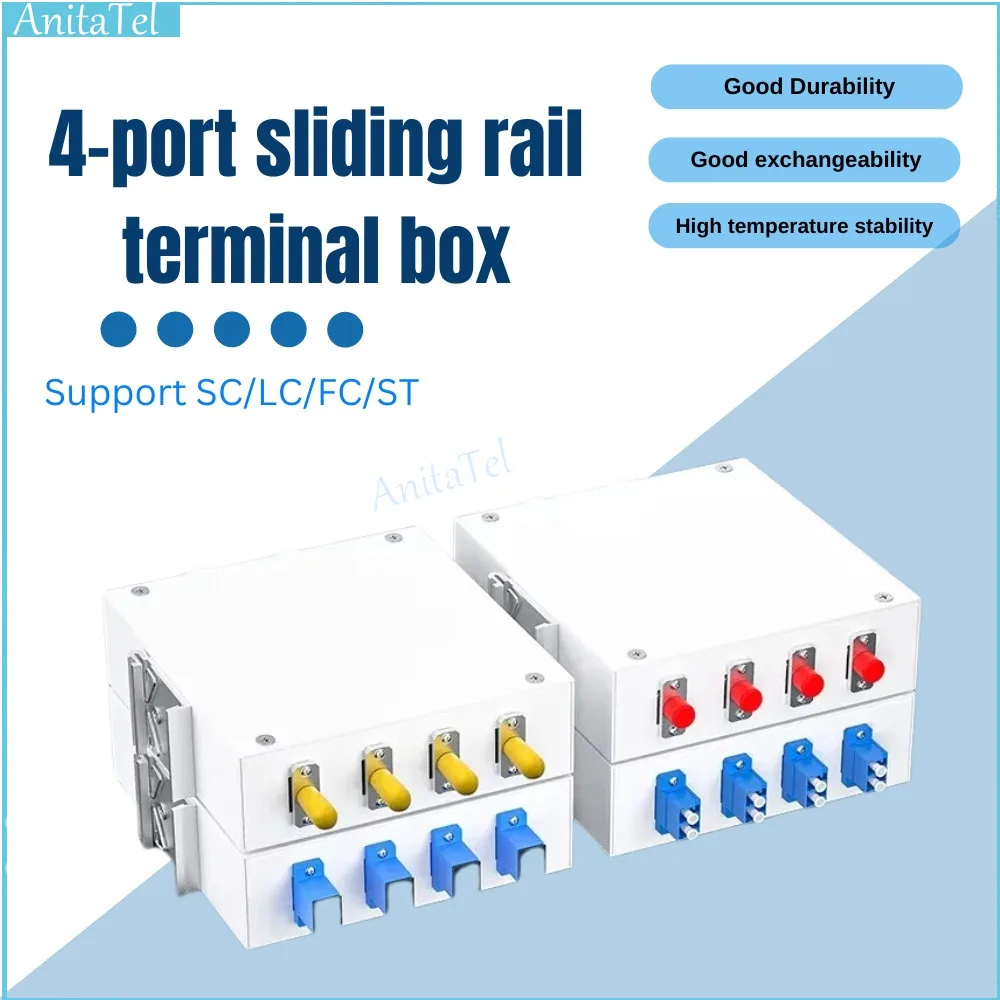 

Type 4-Port Fiber Optic Terminal Box SC/FC/SC/ST Industrial Grade 35Mm Rail Installation