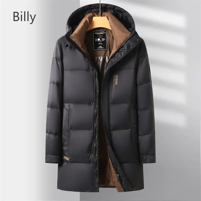 Billy Top Down Jacket Men's Winter Detachable Hat Casual Fashion Duck Down Thickened Coat New Style Warm Cold-proof Clothing