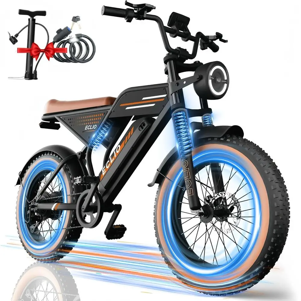 

Electric Bike or Adults, Peak 1000W Motor 28MPH, 48V 13Ah Battery 50Miles Ebike, 20'' at Tire Electric Dirt Bike or All Terrain,