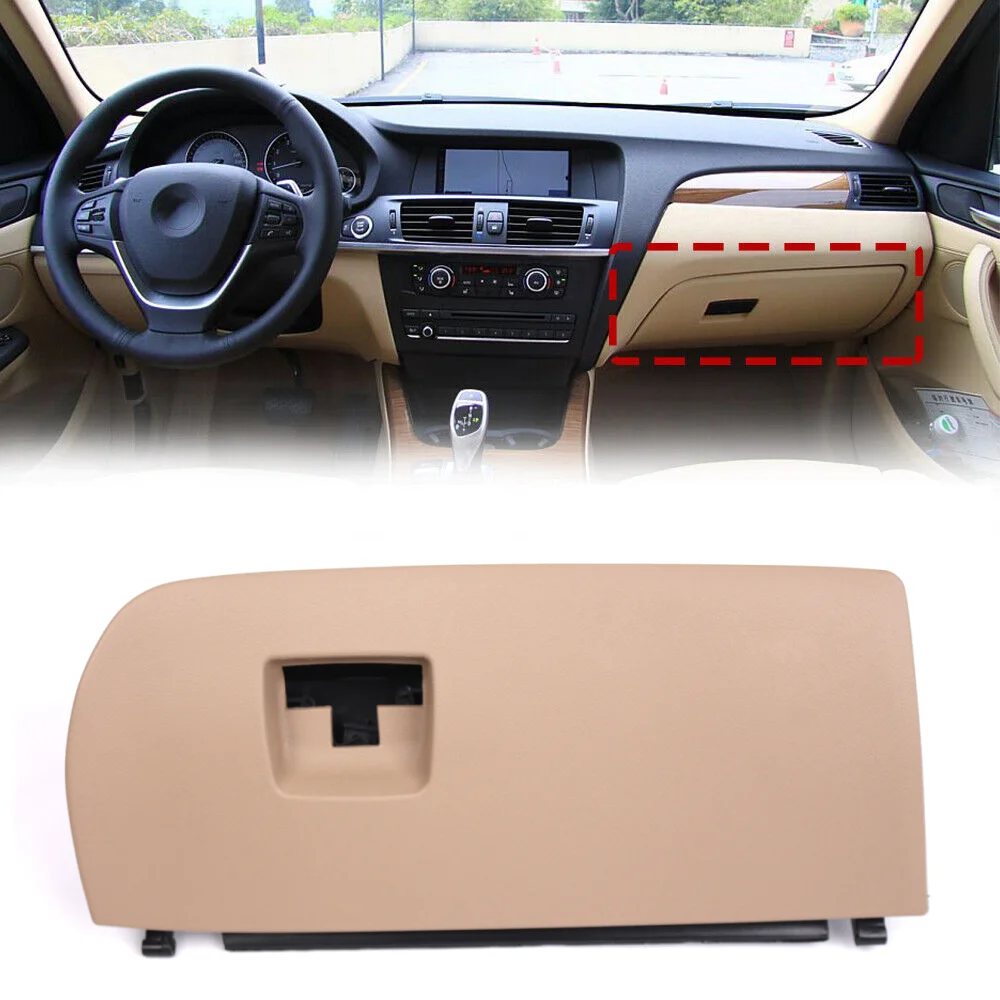 

Car Storage Left Hand Drive Glove Box Lid Cover Lock Hole Handle Beige For BMW X3 F25 2011- 2017 X4 F26 2015 2016 2017 2018