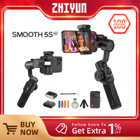 ZHIYUN Smooth 5S AI 5S Handheld Stabilizer 3-Axis Outdoor Smartphone Gimbals for iPhone 14/13 Pro Max Samsung Huawei Xiaomi