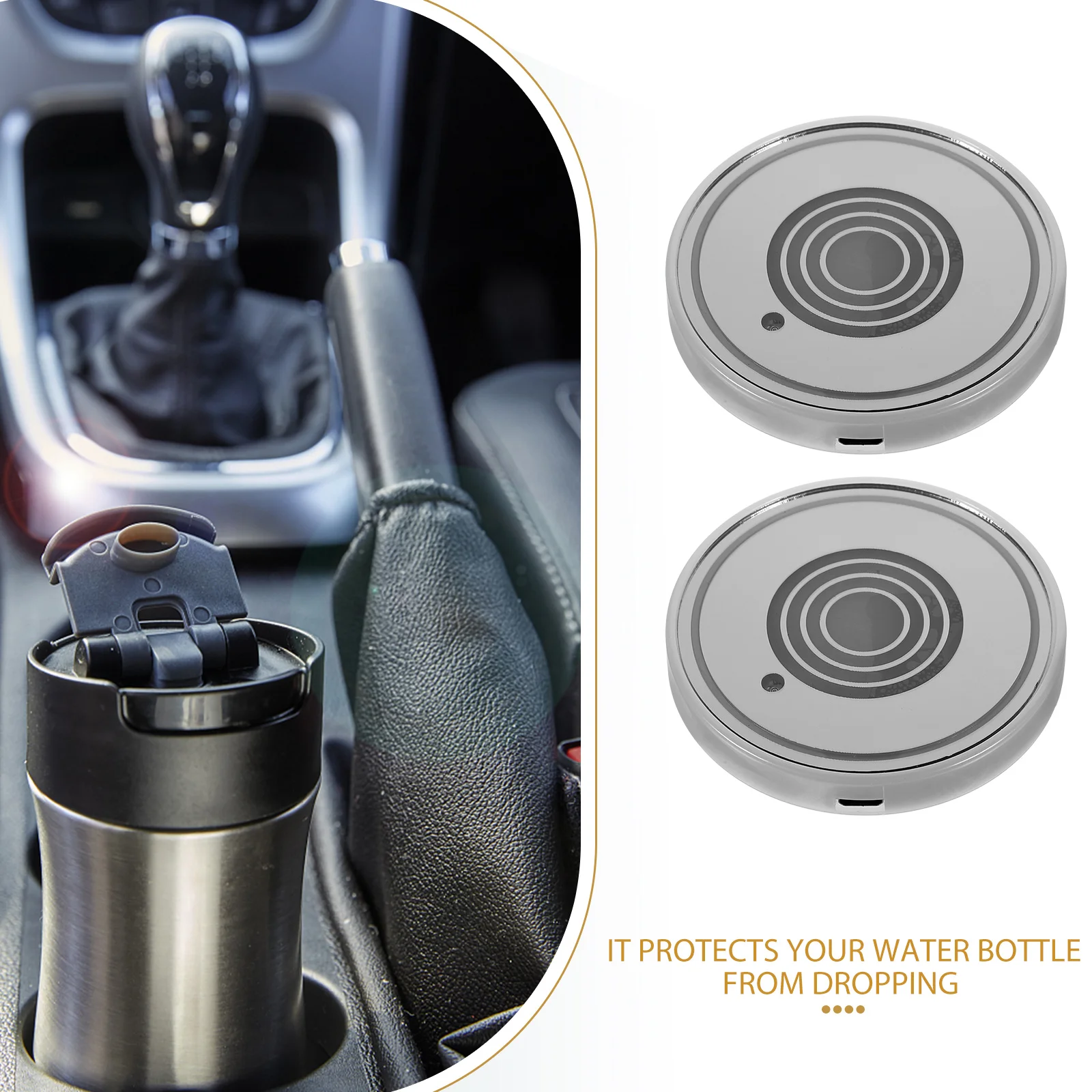 2pcs LED Cup Placemats Water Coaster Light Suction Glass Car Table Black Durable Acrylic Colorful LED Fun Use Gift