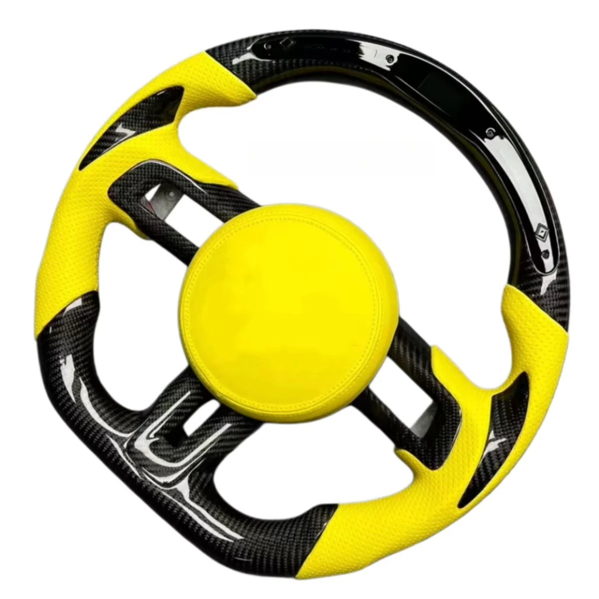 Real Carbon Fiber Leather Steering Wheel with LED Display for  GT (2015-2025) Without Airbag