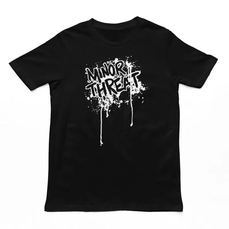 Minor Threat Drip Logo T Shirt Mens Rock and Roll Music Classic Band Tee Black
