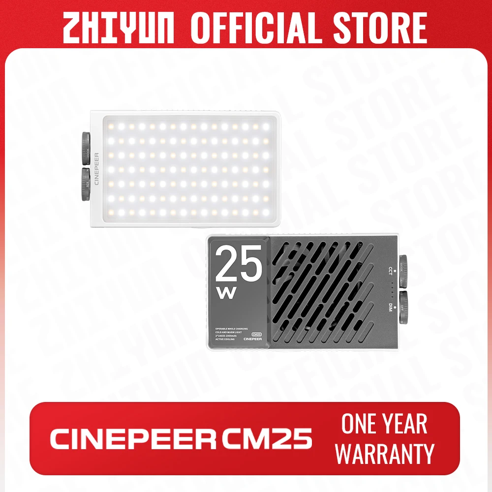 ZHIYUN Official CINEPEER CM25 25W Led Light Handheld Pocket Video Light Bi Color Photo Fill Light Photography Lighting