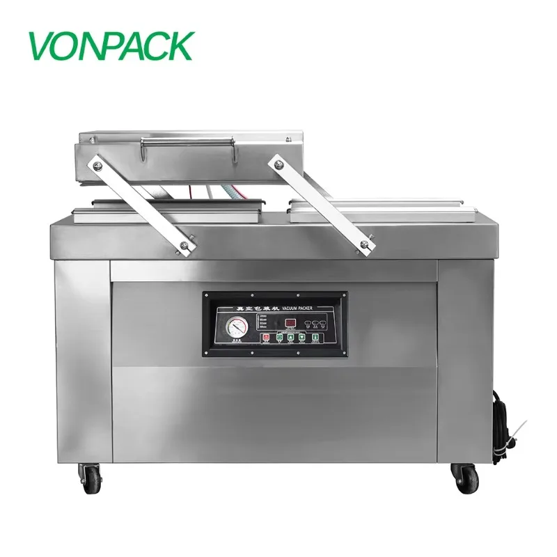 DZ-500 Double Chamber Vacuum Sealer Packaging With Fish Steak Vacuum Sealing Machine Electric