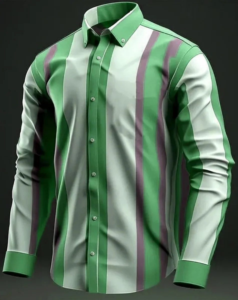 2025 新しいファッションメンズプリントシャツ、ラペルスーツ、長袖カジュアルアウトドアストリートシャツ、柔らかく快適なシャツカジュアル