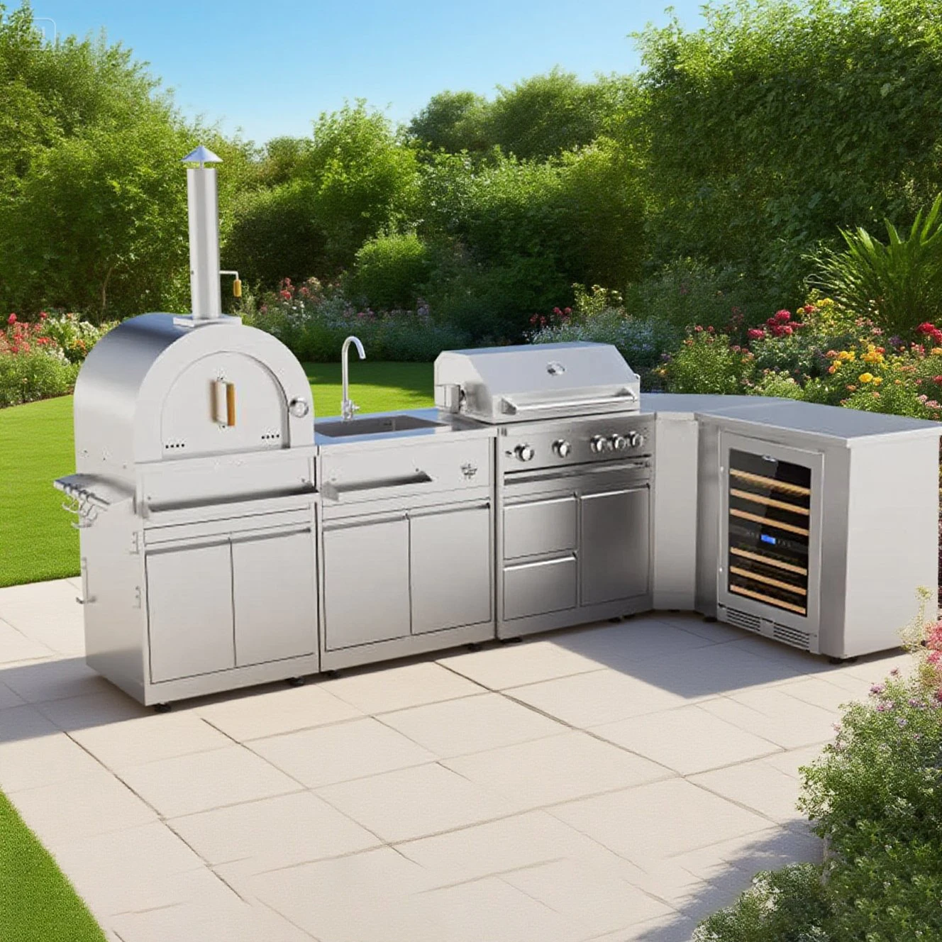 Outdoor Kitchen Pods BBQ Pod Customized Turnkey Outdoor Cooking Solution with Integrated BBQ System for Garden Commercial Use
