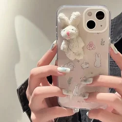 TD165 lint Rabbit For Samsung Galaxy S9 S10 S20 S21 FE S22 Plus S23 ULTRA A52 A72 A12 A32 Case DIY TPU Soft Cover