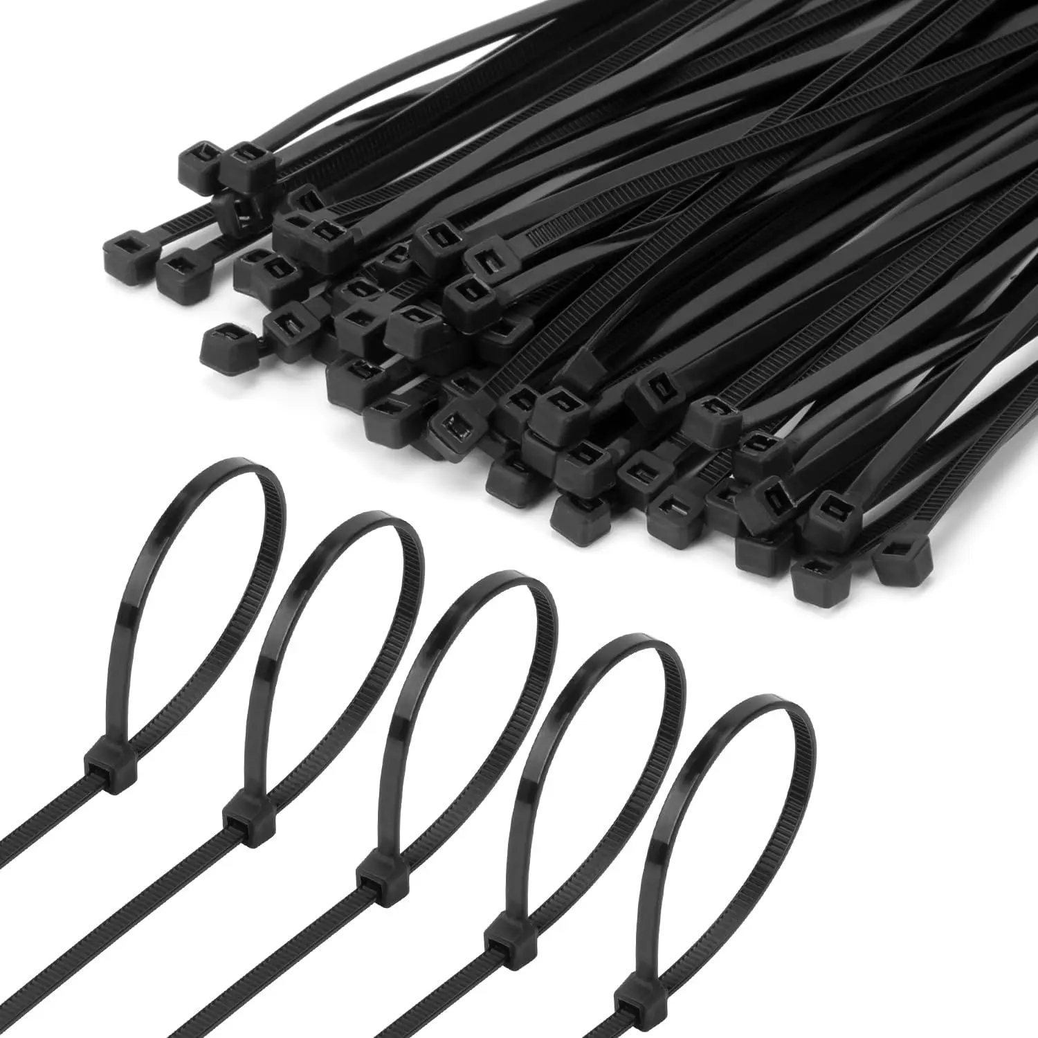 100pcs Cable Ties Self locking Nylon Cable Zip Ties Plastic Cable Zip Tie Wrap Bundle Wire Ties White for Indoor and Outdoor