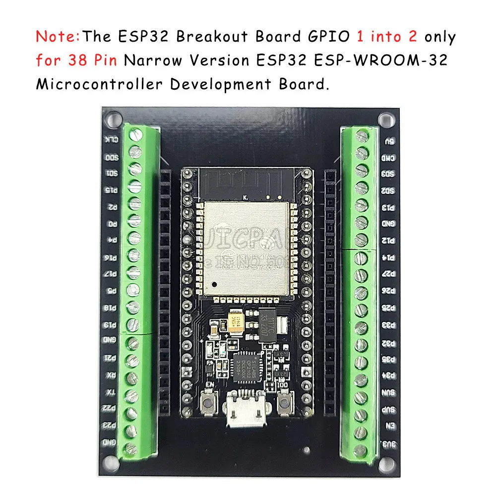 38Pin ESP32 Breakout Board for ESP32 Development Board 2.4 GHz Wifi Dual Core for Arduino GPIO 1 into 2 for MCU Board ESP8266