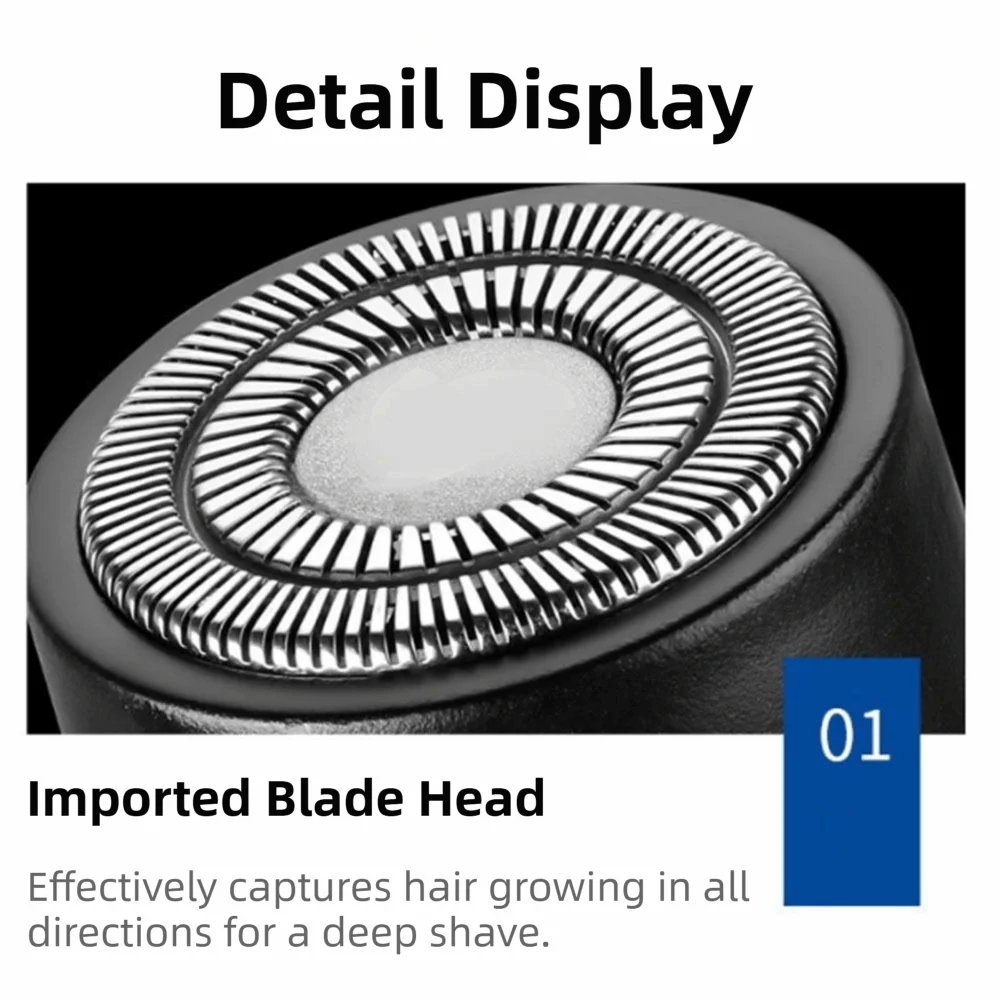 Cordless Men Electric Shaver Type-C Charging Efficient Shaving Men's Beard Trimmer Waterproof Portable Face Hair Remover Tool