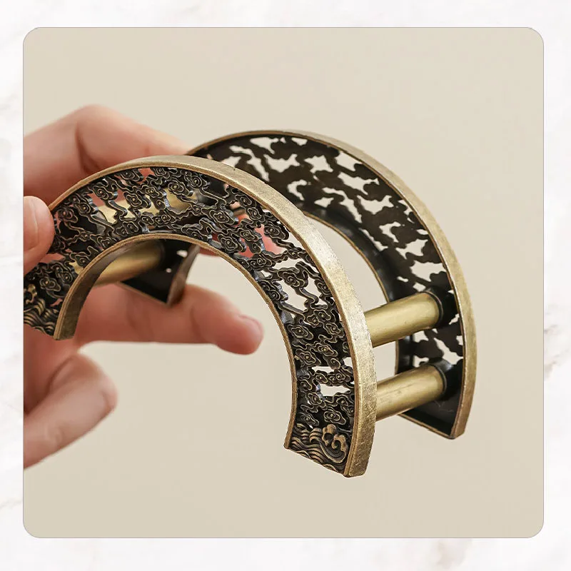 Cup coaster storage rack, alloy cup holder base, tea set accessories, metal retro creative cup holder, tea ceremony accessories