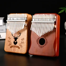 Kalimba música instrumento polegar piano 17 teclas de madeira mogno dedo piano combinações presentes para crianças portátil mbira dedo piano