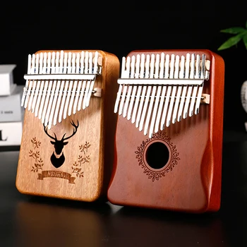 Kalimba instrumento musical polegar piano 17 teclas mogno madeira dedo piano combinações presentes para crianças portátil mbira dedo piano