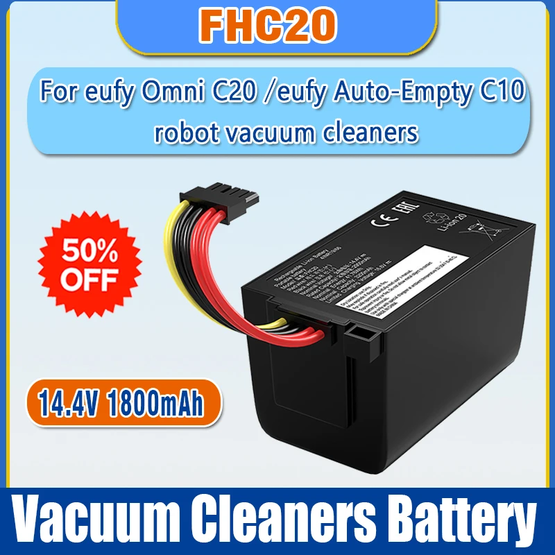 Large-capacity rechargeable lithium battery 14.4V compatible for eufy Omni C20 and eufy Auto-Empty C10 robot vacuum cleaners