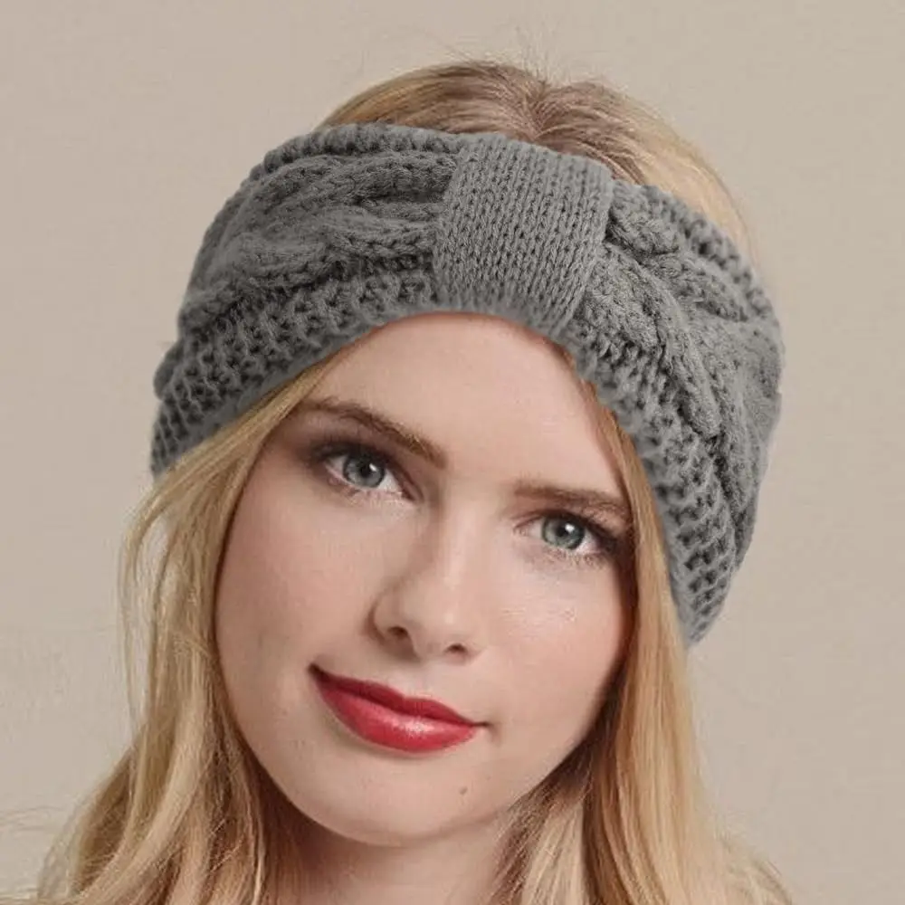الشتاء محبوك النساء Headbands رشاقته صوف مبطن الكروشيه عمامة دافئة الملتوية معقود الأذن أدفأ إكسسوارات الشعر