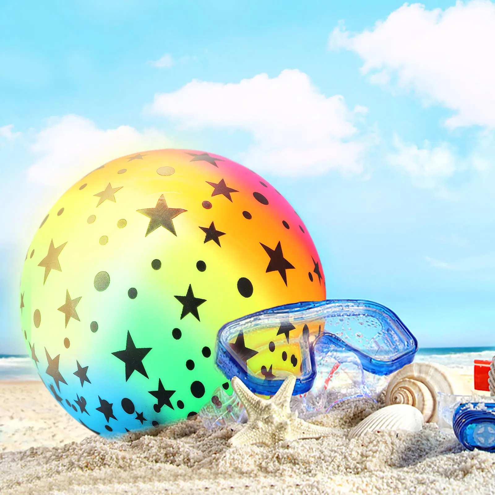 5 pçs bola gradiente salto elástico flaping kickball handebol praia crianças piscina brinquedos ao ar livre cor brilhante