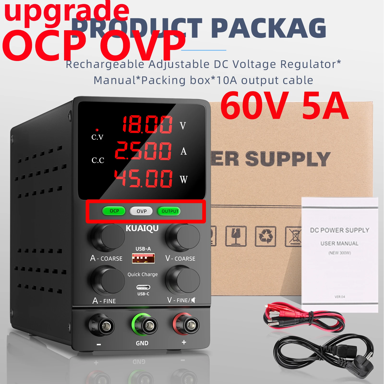 30V 10A DC Netzteil Einstellbare Digital Display Labor Netzteil Spannung Regler 60V 120V Wartung Schnelle Lieferung