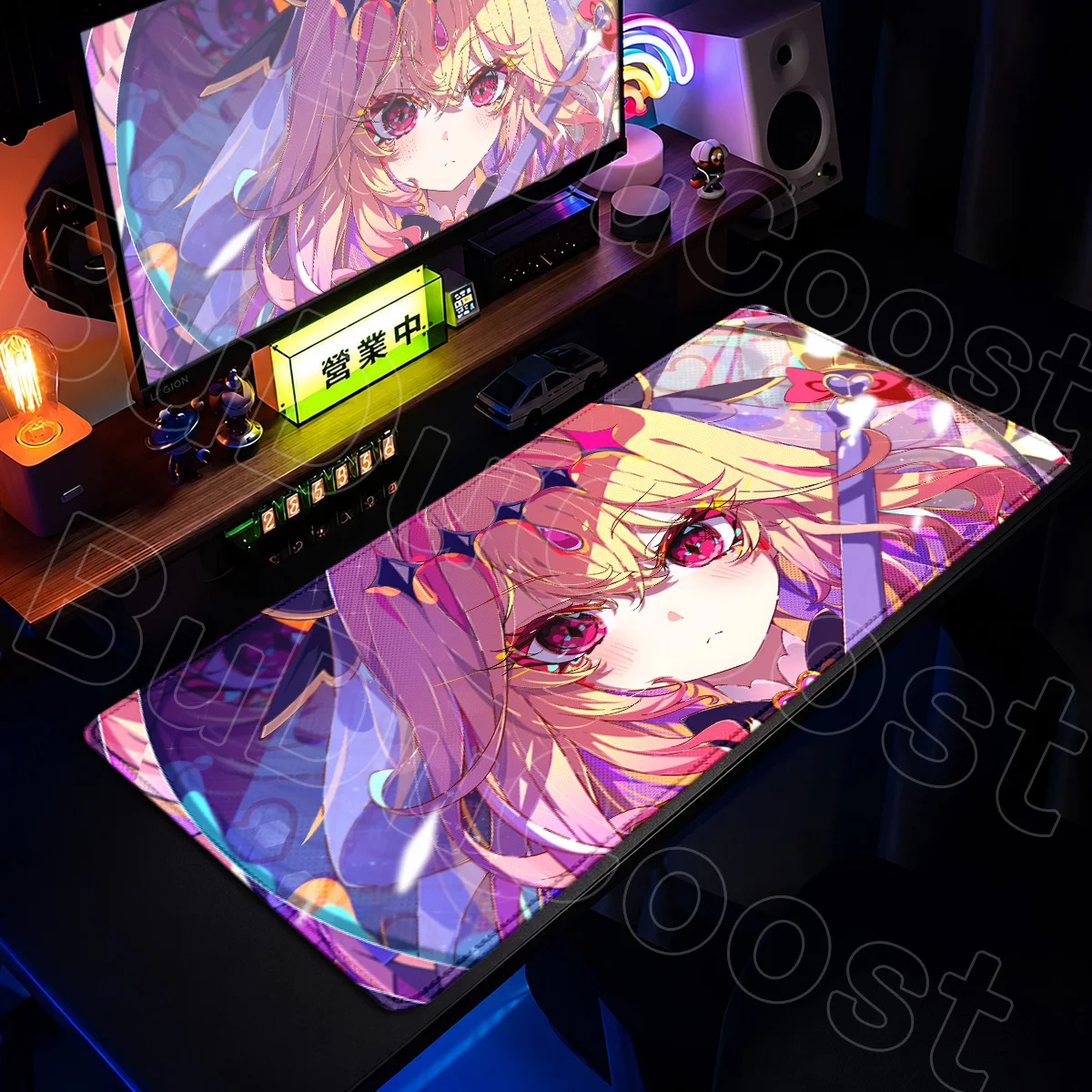 Игровой коврик для мыши Star Detective Precure Anime, большой, с изображением милой девушки Микуро Кобаяши, для ноутбука и клавиатуры, с фиксирующим краем, резиновый коврик