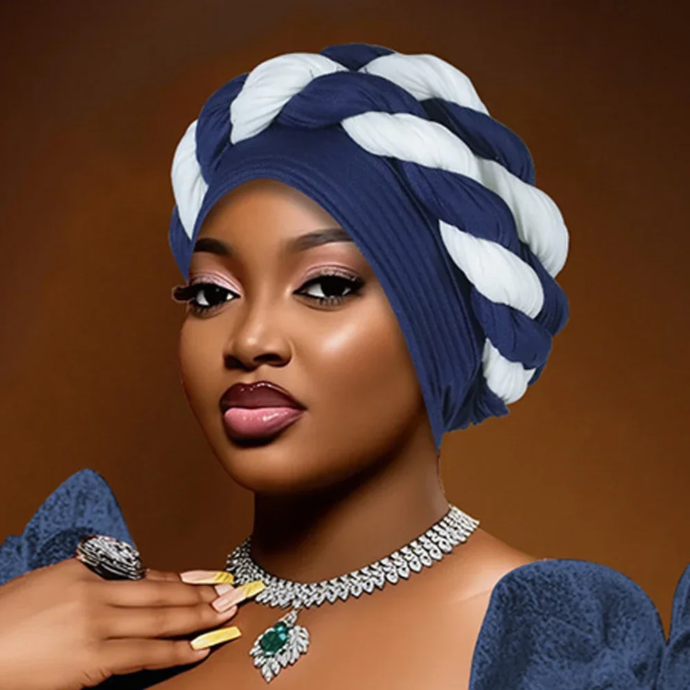 

Мусульманский хиджаб, африканский головной убор, шапка с узлом-косичкой, нигерийский головной платок, шапка для химиотерапии, тюрбан, женский авто-геле, свадебный головной убор, боннет